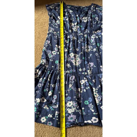 Gap Y2K Babydoll Dress 90s Grunge Blue Purple Floral Cottage Romantic Boho - Picture 6 of 8
